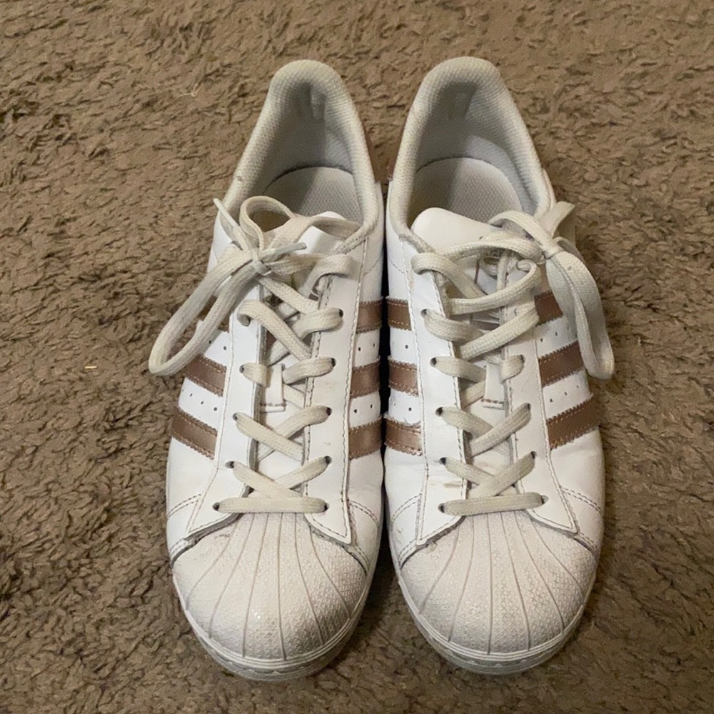 Adidas Superstar Shoes with Rose Gold Details